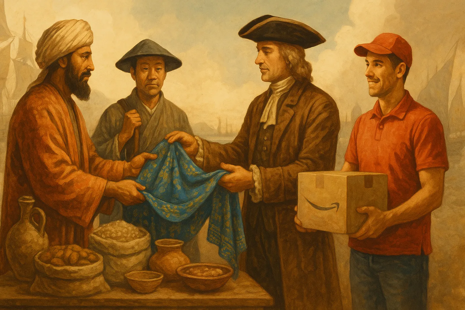 La historia del comercio mundial – De la Ruta de la Seda a Amazon